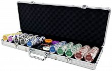 Покерный набор "Premium Poker" Monte Carlo, 500 фишек 14 г с номиналом в чемодане