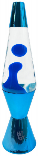 Лава-лампа 36 см Голубой ромб, Прозрачный/Синий фото 3