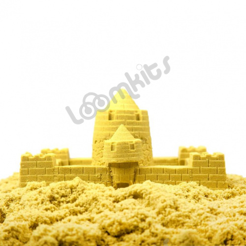 Космический пластичный песок Жёлтый 1 кг фото 4