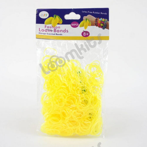 Резинки для плетения с ароматом "Манго" Перламутровые Желтые 600 шт