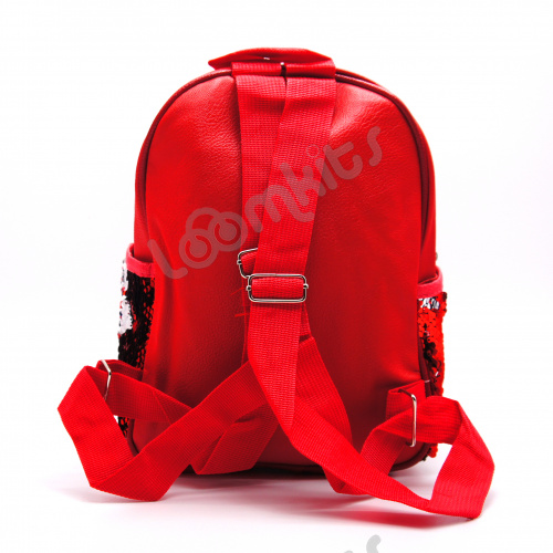 Рюкзак с пайетками меняющий цвет красный фото 5