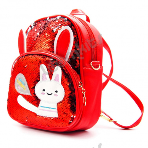 Рюкзак с пайетками "Honey Rabbits" красный фото 2
