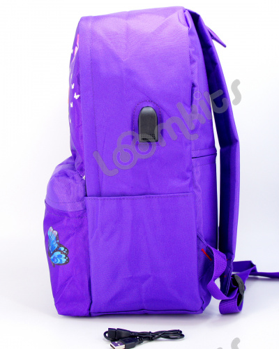 Рюкзак для девочки школьный Likee (Лайки) USB, 20304, сиреневый фото 5