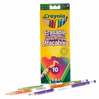 10 цветных карандашей с корректорами Crayola