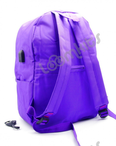 Рюкзак школьный для девочки Tik Tok Wings (Тик Ток Крылья) сиреневый, боковые карманы для воды, 40 см с USB выходом фото 4