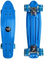 Скейтборд круизер Street Hit со светящимися колесами, голубой, 55 см