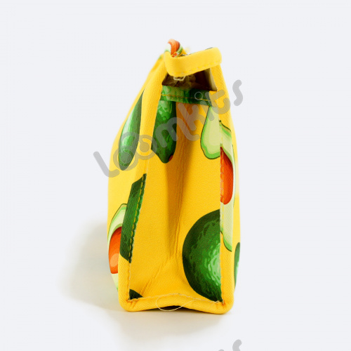 Пенал косметичка для девочки Авокадо, односекционный объемный на молнии, 398 желтый фото 4