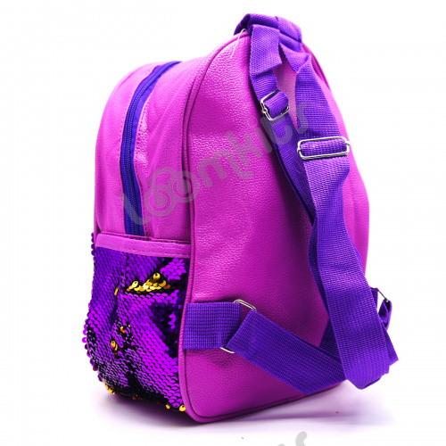Рюкзак с пайетками меняющий цвет фиолетовый фото 4