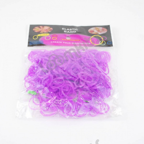 Резинки для плетения Прозрачные Фиолетовые 600 шт