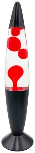 Лава-лампа, 35 см Black, Прозрачная/Красная