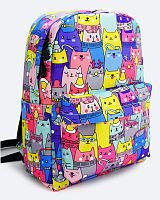 Рюкзак для девочки школьный "Зимние котики", размер M