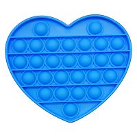 Сенсорная игрушка Антистресс Пупырка POP it Fidget с пузырьками Вечная пупырка - Тактильная успокоительная нажимная игрушка пузырьки Сердечко, синее