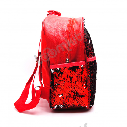 Рюкзак с пайетками меняющий цвет красный фото 6