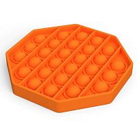 Сенсорная игрушка Антистресс Пупырка POP it Fidget с пузырьками Вечная пупырка - Тактильная успокоительная нажимная игрушка пузырьки Многоугольник, оранжевый