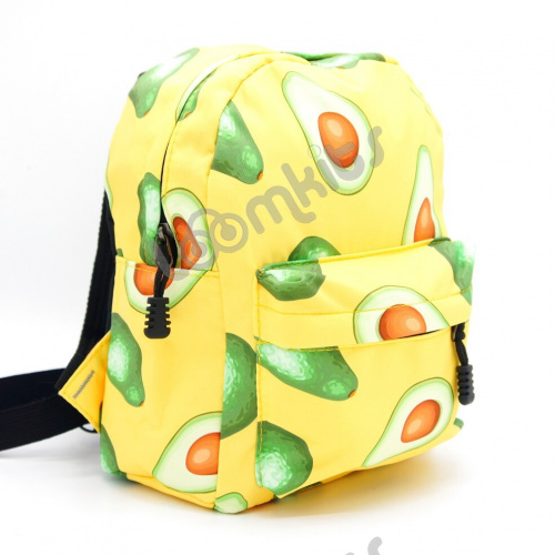 Рюкзак "Авокадо" маленький, желтый для девочки, с боковыми карманами для воды фото 3