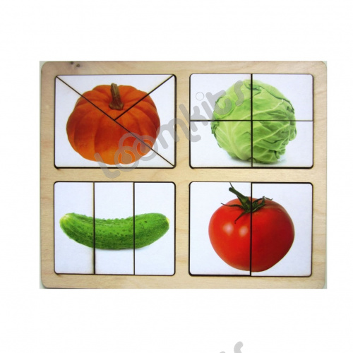 Развивающее пособие из дерева Разрезные картинки "Овощи-1" фото 2