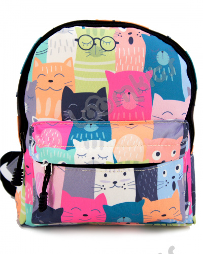 Рюкзак детский для девочки "Котики в очках разноцветные", размер S фото 2
