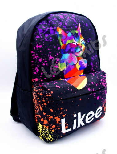 Рюкзак для девочки школьный Likee Cat (Лайк), размер L, черный (без USB) фото 4