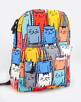 Рюкзак для девочки школьный "Странные Котики", размер M