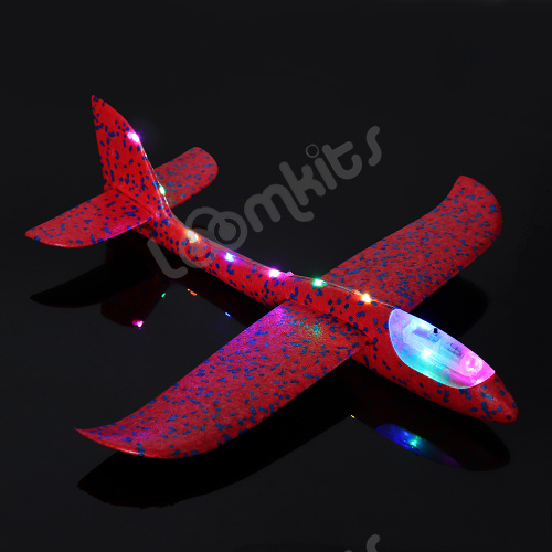 Самолет из пенопласта с LED лентой 48 см - Фиолетовый фото 3