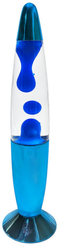 Лава-лампа 34 см Хром, Прозрачный/Синий фото 4