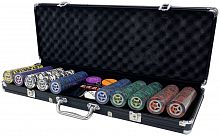 Покерный набор "Premium Poker" Black Stars, 500 фишек 14 г с номиналом в чемодане