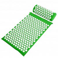 Аппликатор Кузнецова - Акупунктурный массажный коврик с валиком, зеленый