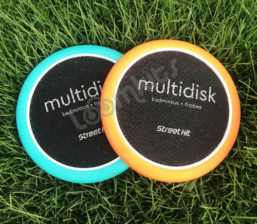 Игра  Мультидиск "Street Hit" Премиум Maxi (Бадминтон+Фрисби), 40 см, оранжево-голубой фото 6