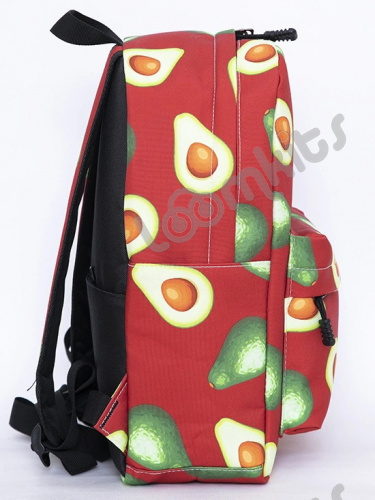 Рюкзак для девочки школьный Авокадо, размер M, красный фото 2