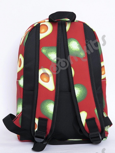 Рюкзак для девочки школьный Авокадо, размер M, красный фото 3