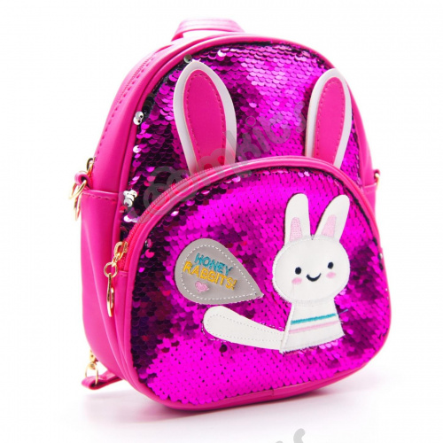 Рюкзак с пайетками "Honey Rabbits" розовый фото 5