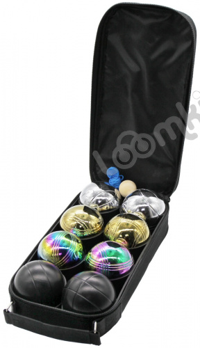 Игра Петанк (Бочче), 8 шаров (стальной+золотой+черный+радужный) фото 2