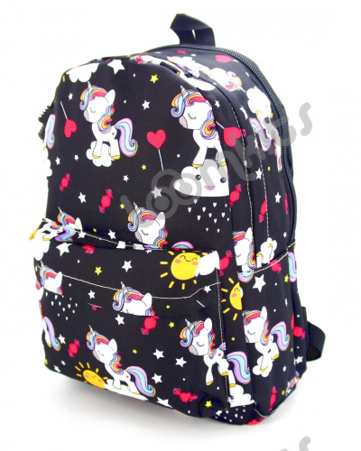 Рюкзак для девочки школьный "Единорожка", размер L, черный фото 4