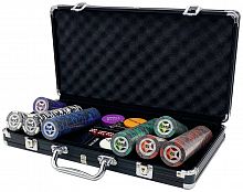 Покерный набор Black Stars, 300 фишек 14 г с номиналом в чемодане