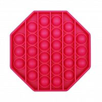 Сенсорная игрушка Антистресс Пупырка POP it Fidget с пузырьками Вечная пупырка - Тактильная успокоительная нажимная игрушка пузырьки Многоугольник, красный