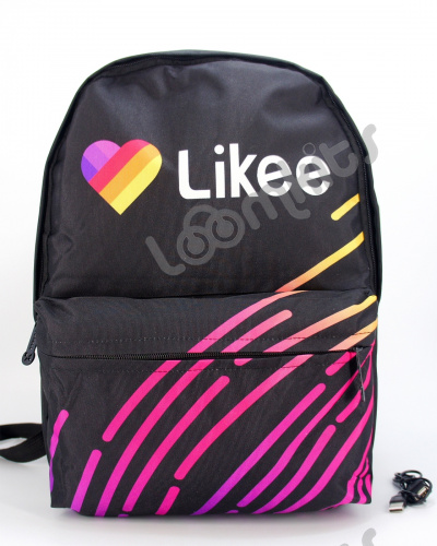 Рюкзак для девочки школьный Likee (Лайки) USB, 20309, черный фото 2