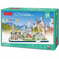 3D пазл CubicFun Бавария CityLine, 178 деталей