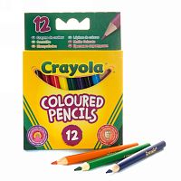 12 коротких цветных карандашей Crayola