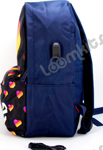 Рюкзак для девочки школьный Likee (Лайки) USB, 20307, синий фото 5