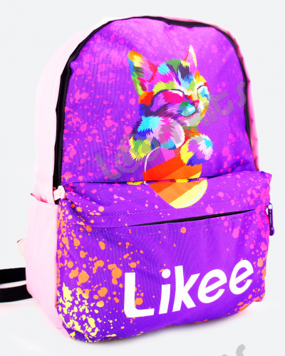 Рюкзак для девочки школьный Likee Cat (Лайк), розово-сиреневый фото 3