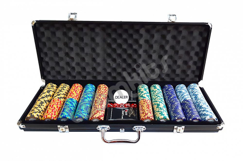 Покерный набор Monte Carlo, 500 фишек (14,5 г) в чемодане