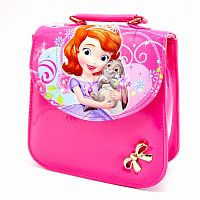 Сумочка-рюкзак "Принцесса София", средняя, лакированная Фуксия