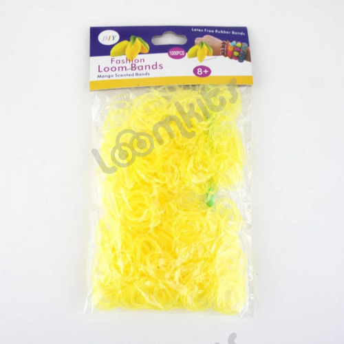 Резинки для плетения с ароматом "Манго" Прозрачные Желтые 600 шт