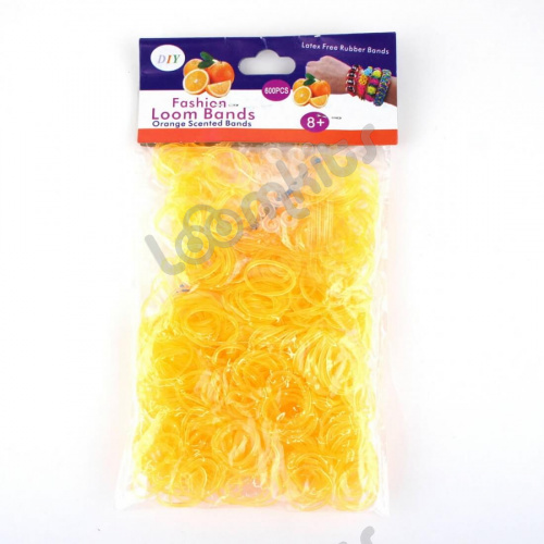 Резинки для плетения с ароматом "Апельсин" Прозрачные Оранжевые 600 шт