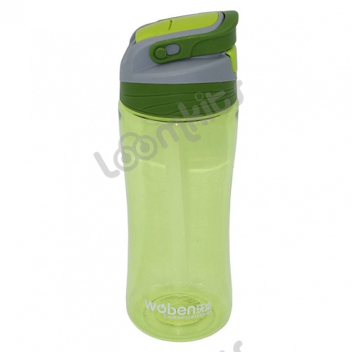 Пластиковая бутылка Woben с поилкой, зеленая, 500 мл фото 4