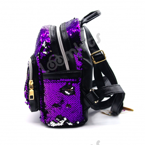 Рюкзак с пайетками "Сердечко" фиолетовый фото 4
