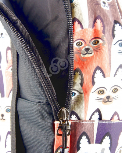 Рюкзак для девочки школьный "Осенние котики", размер L фото 3