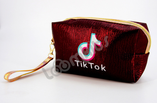 Пенал косметичка для девочки Tik Tok (Тик Ток), односекционный объемный на молнии, 1107 красный фото 5