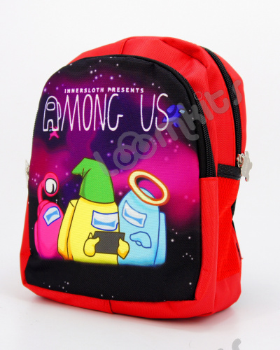 Рюкзак дошкольный Among Us (Амонг Ас), подростковый для мальчика и девочки, красный, размер S фото 3