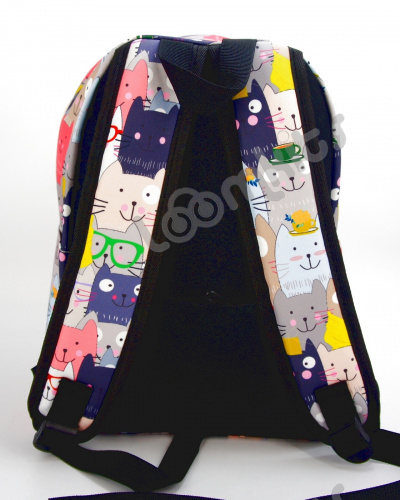 Рюкзак для девочки школьный "Котики с чашкой на голове", размер M фото 4